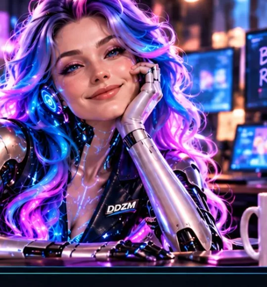 Illustrated fictional DDZM team character — Marketing & Social